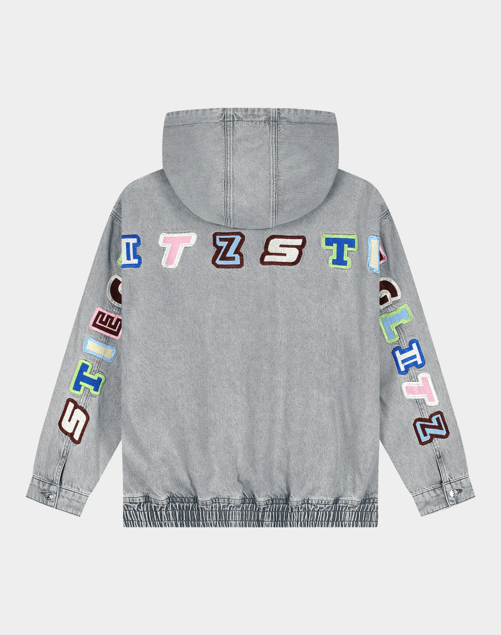 Ado Zipped Denim Hoodie | Grey - Image 4