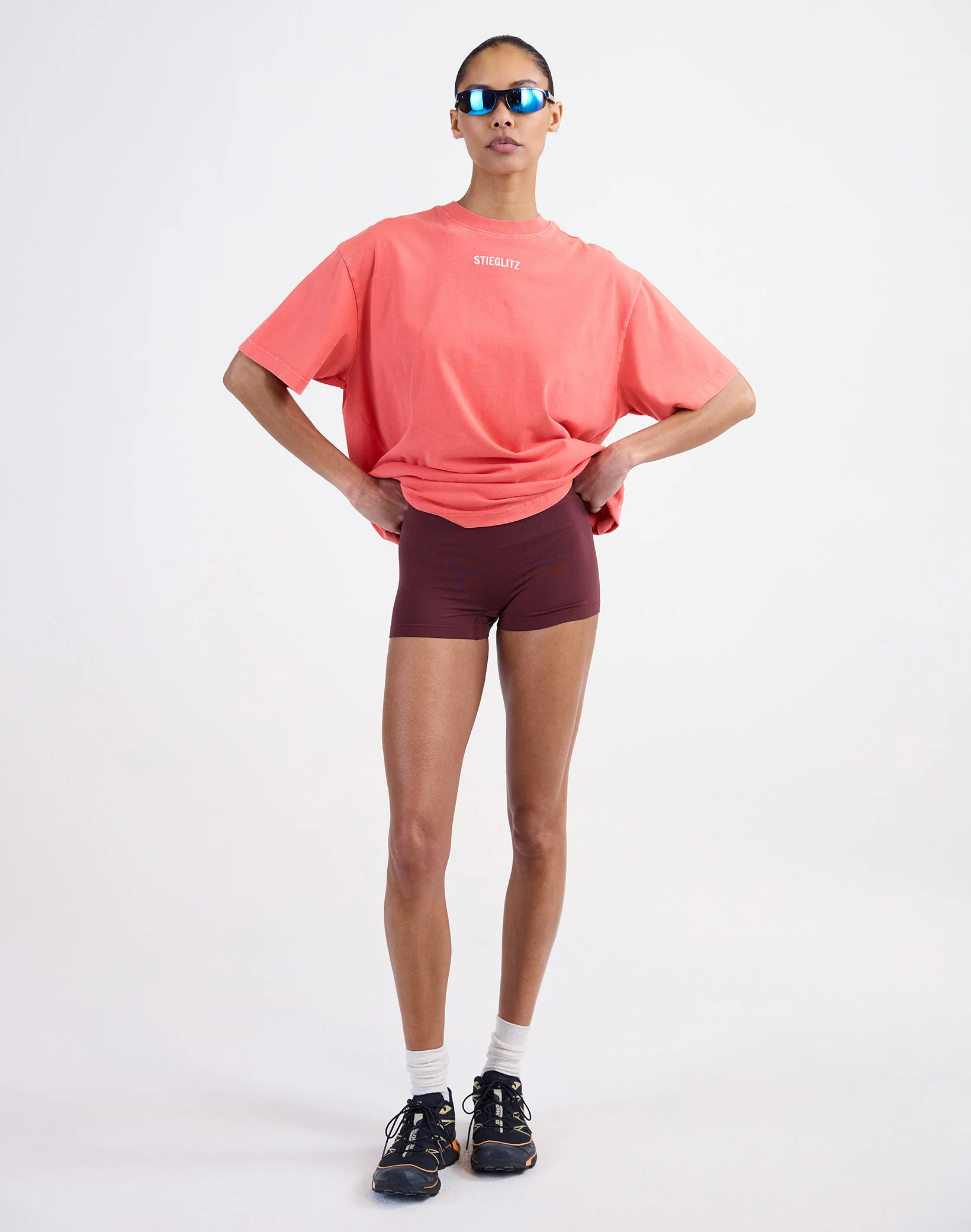 Basic Worn-out Oversized T-shirt | Coral - Image 4