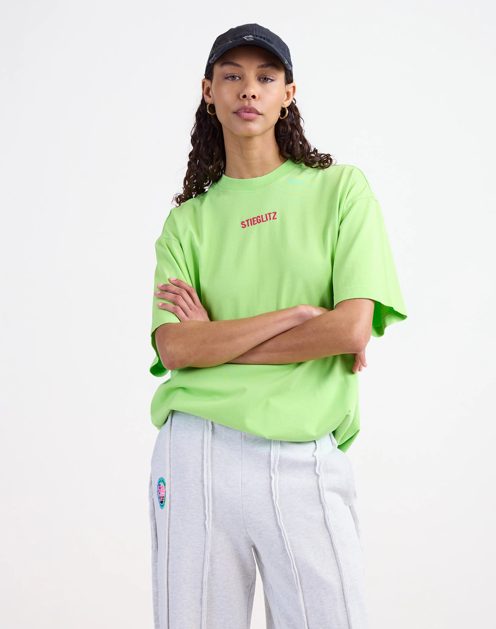 Basic Worn-out Oversized T-shirt | Green - Image 2