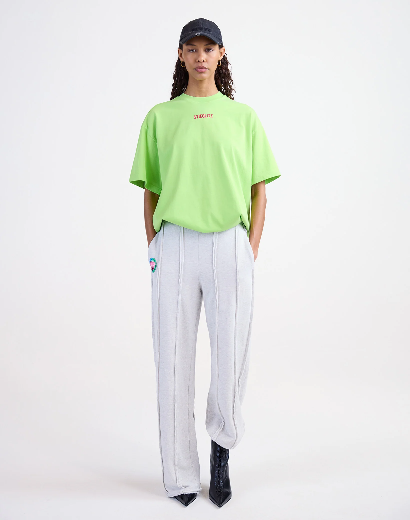 Basic Worn-out Oversized T-shirt | Green - Image 3