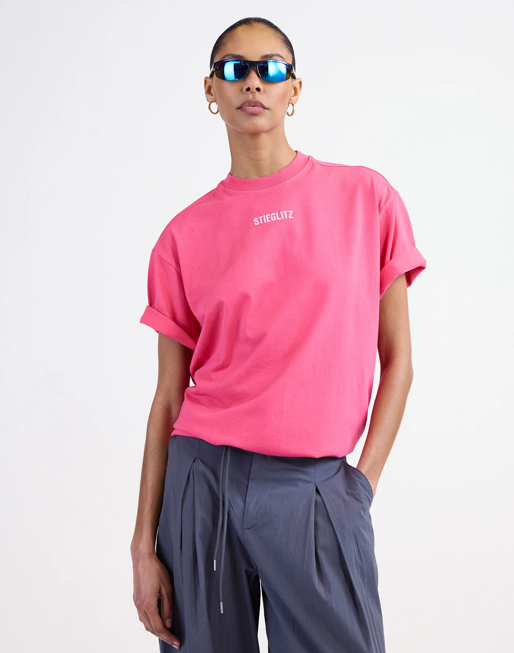 Basic Worn-out Oversized T-shirt | Pink - Image 3