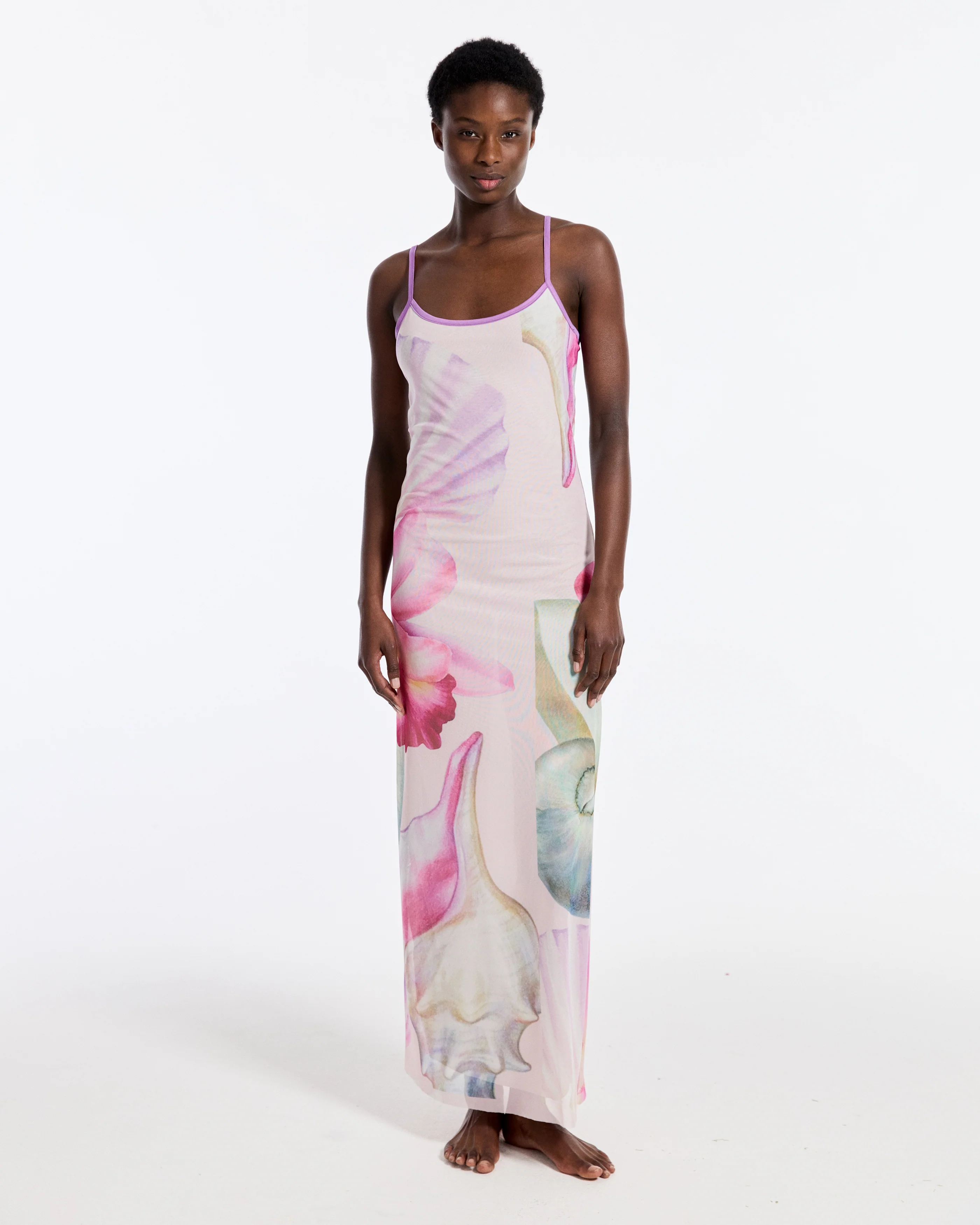 Claire Spagetti Mesh Dress | Pink - Image 4