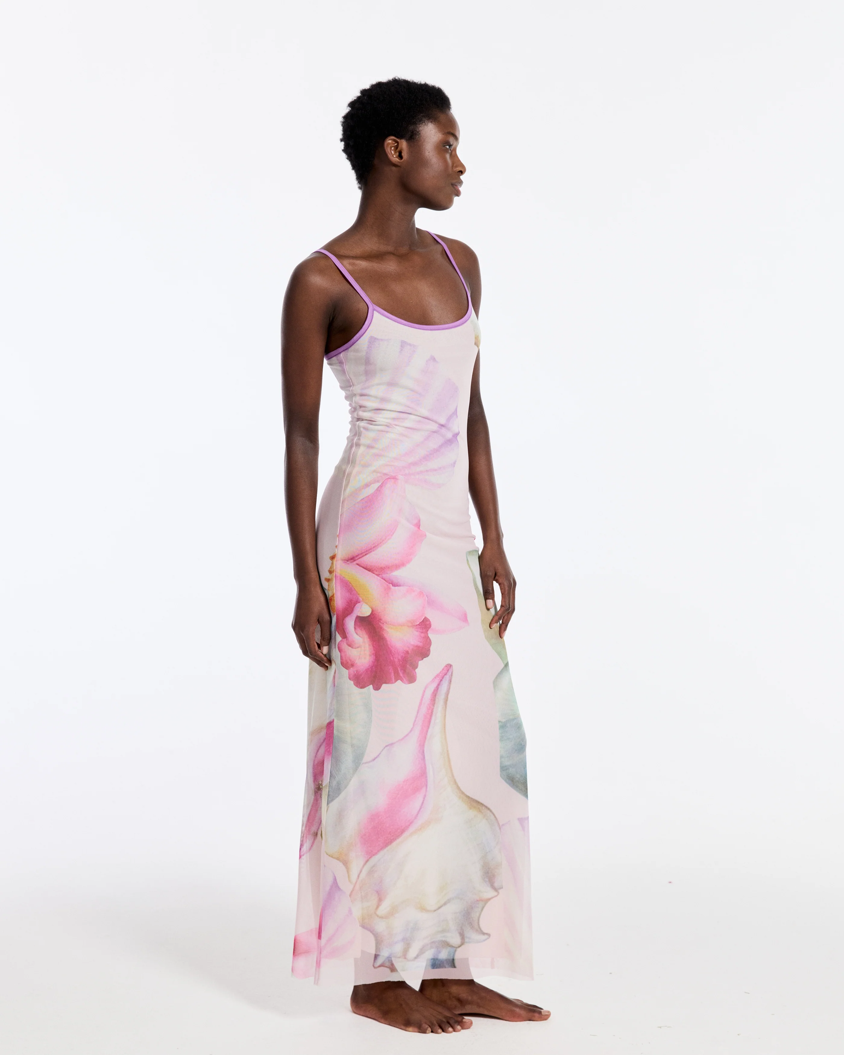 Claire Spagetti Mesh Dress | Pink - Image 5