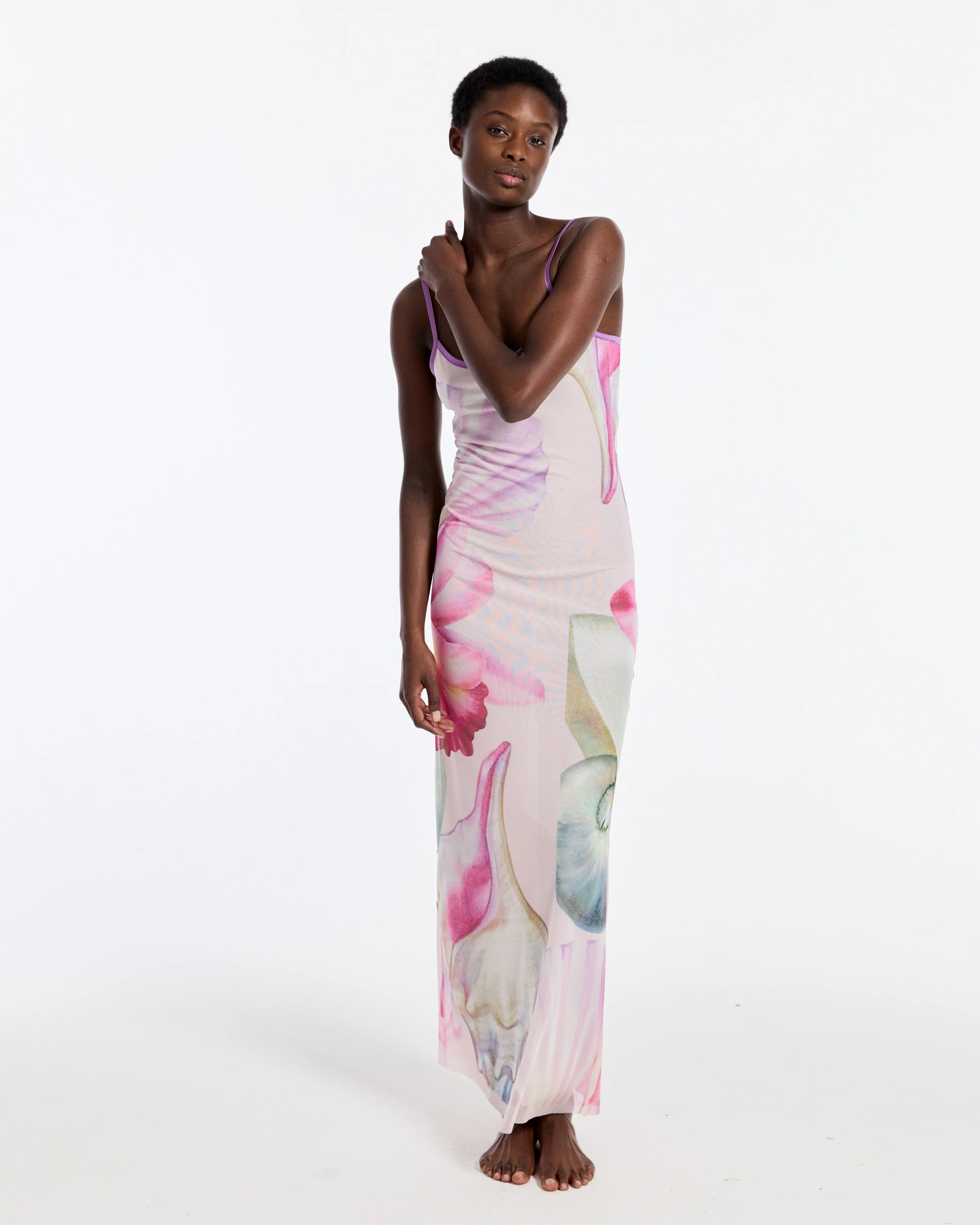 Claire Spagetti Mesh Dress | Pink - Image 6