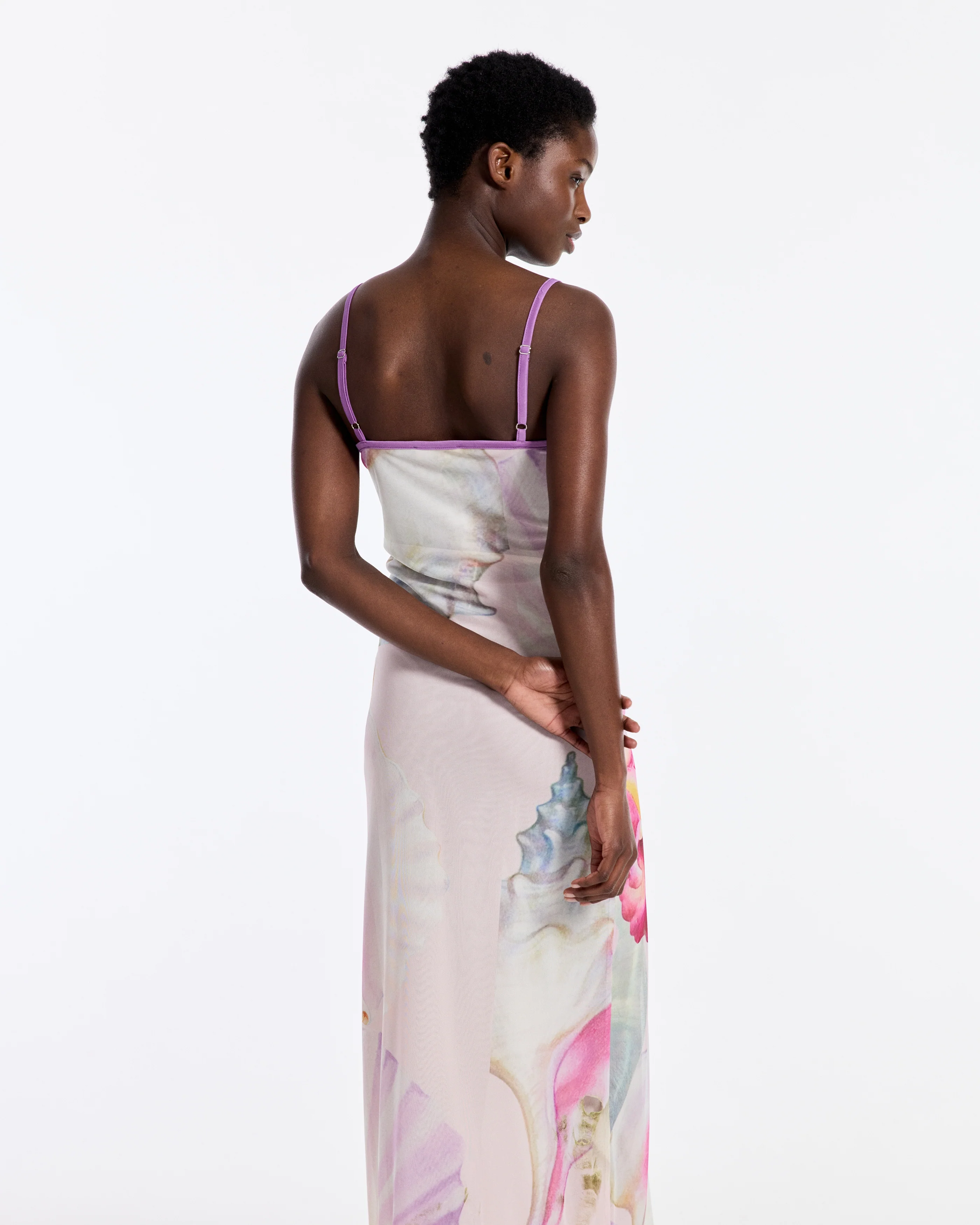 Claire Spagetti Mesh Dress | Pink - Image 7