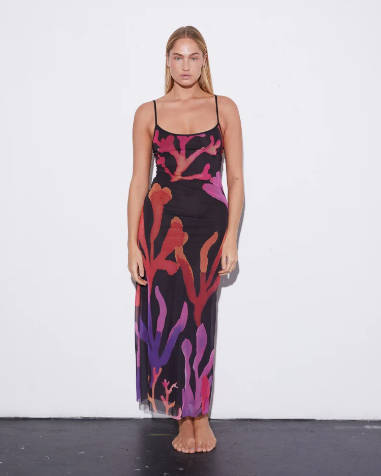 Corale Mesh Dress | Black - Image 2