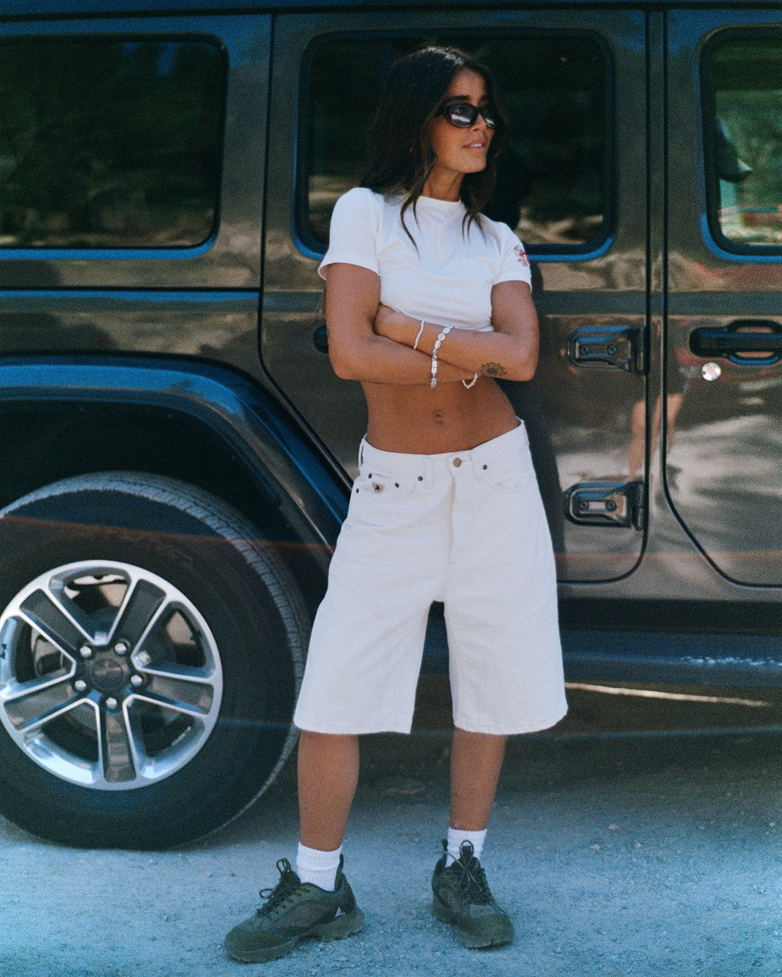 Faraiya Fitted Short T-shirt | White - Image 6