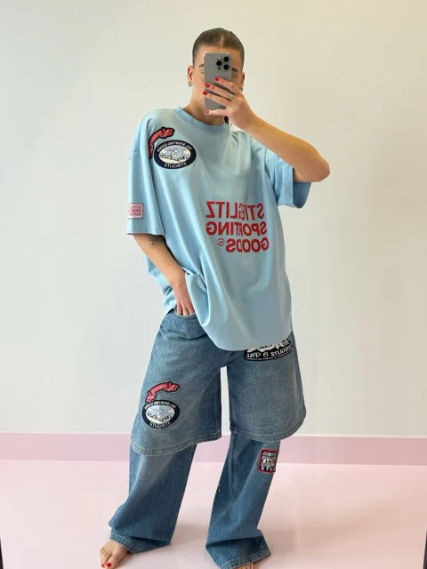 Jaimey Oversized T-shirt | Blue - Image 3