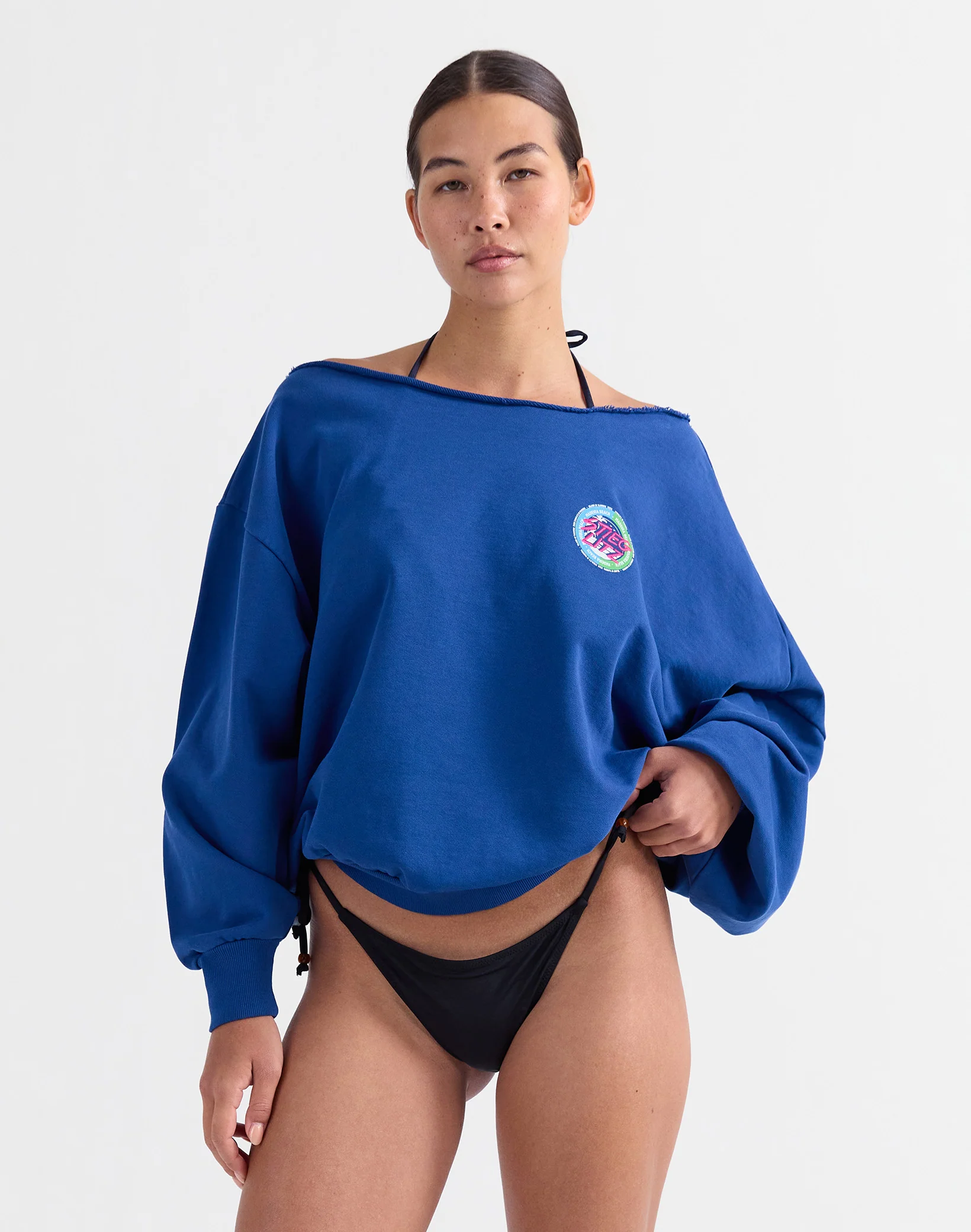 Maik Off-Shoulder Sweater | Blue - Image 5