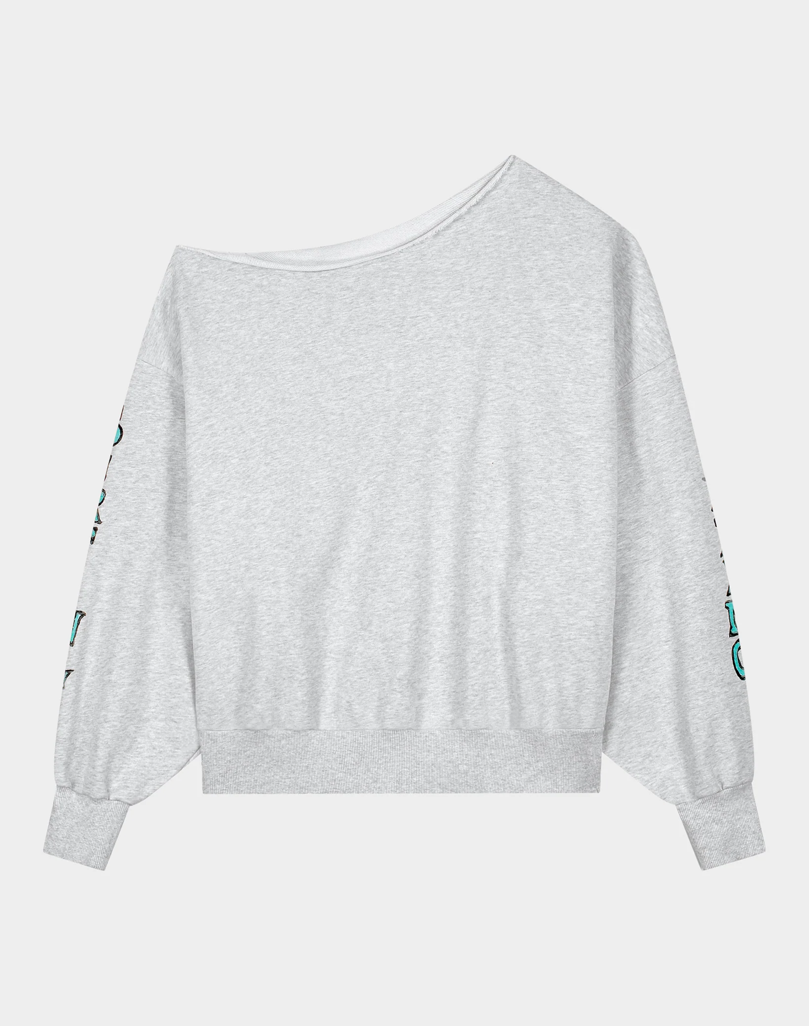 Winny Off-Shoulder Oversized Sweater | Melange grey - Image 3